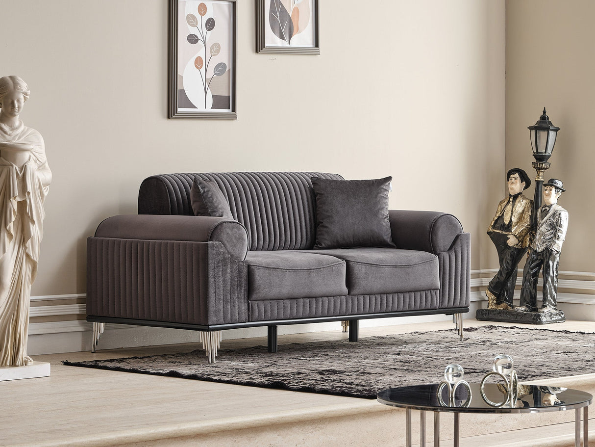 Everest 3-pieces (Sofa & Loveseat & Chair) Livingroom Set in Grey by Furnia at Eve Furniture