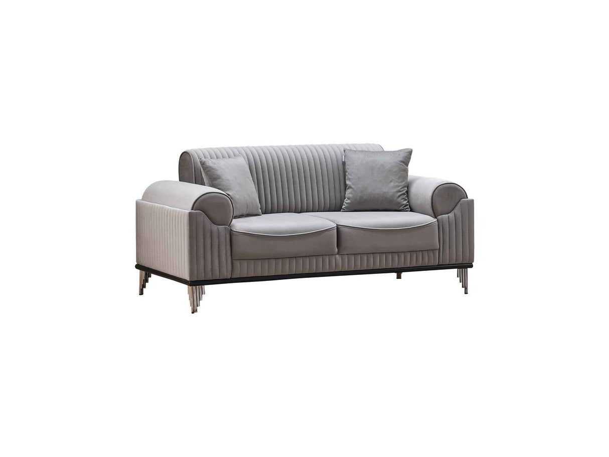 Everest Light Grey Convertible Loveseat by Furnia at Eve Furniture
