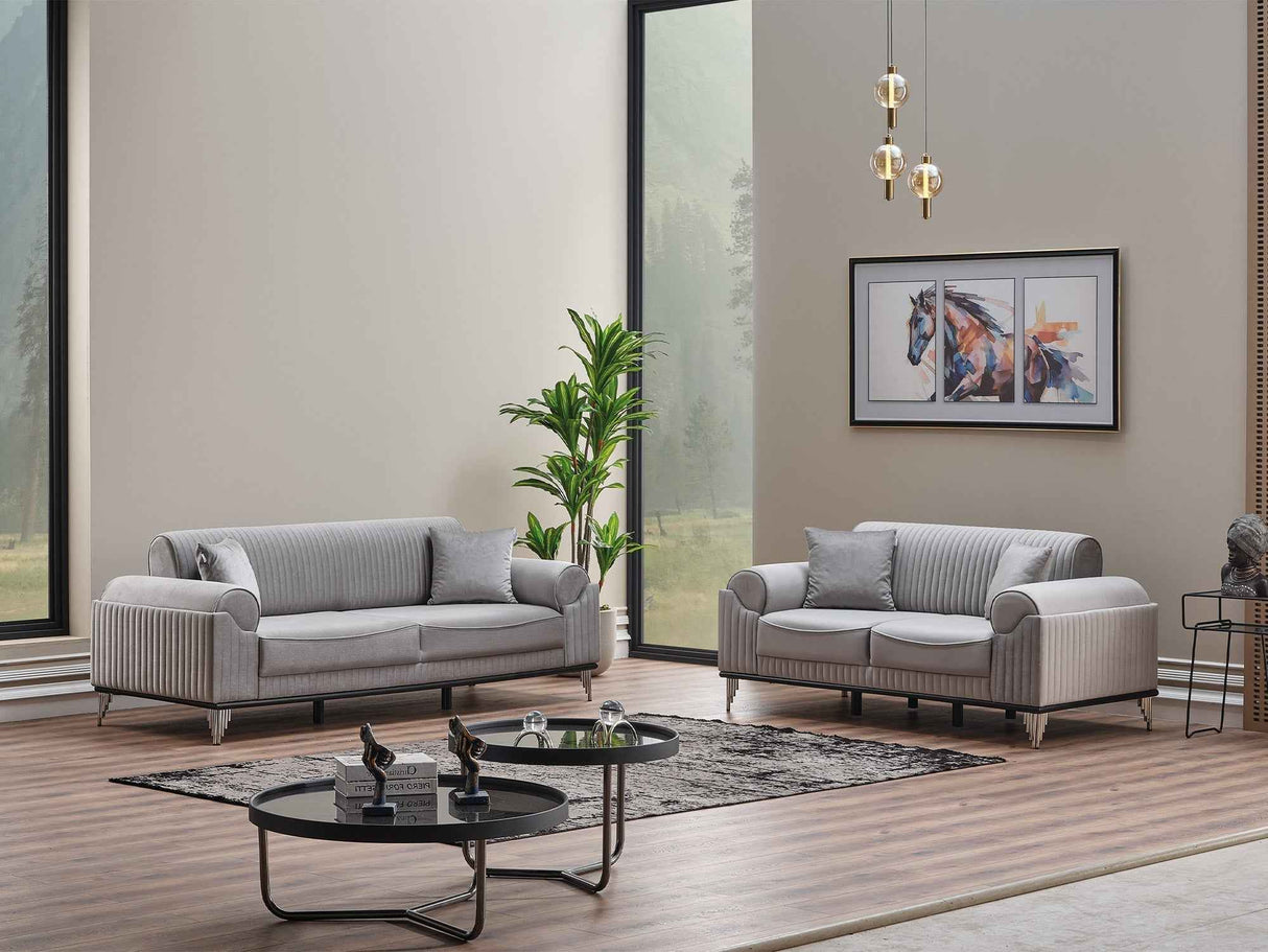 Everest Light Grey Convertible Sofa by Furnia at Eve Furniture