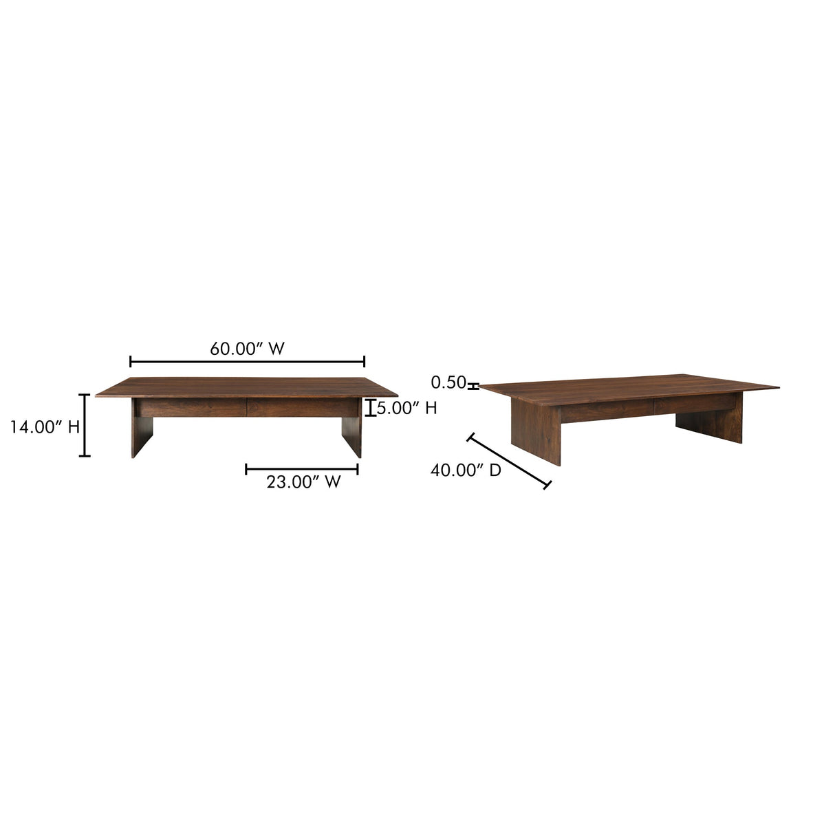 Everett Dark Brown Coffee Table by MOES at Eve Furniture