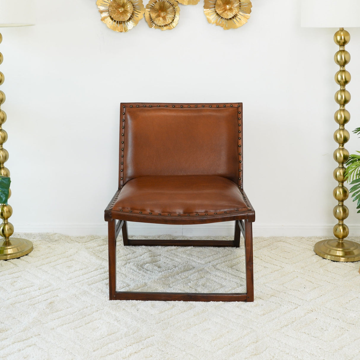 Everett Tan Leather Lounge Chair by Ashcroft Furniture at Eve Furniture