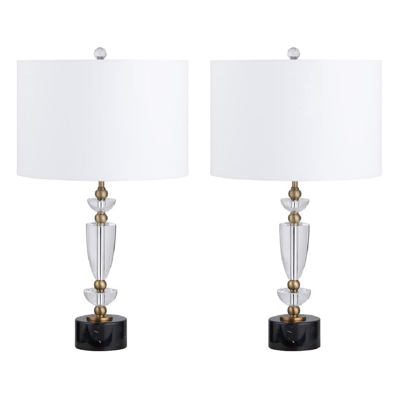 Everglen Black/White Table Lamp (Set of 2) by Crestview at Eve Furniture