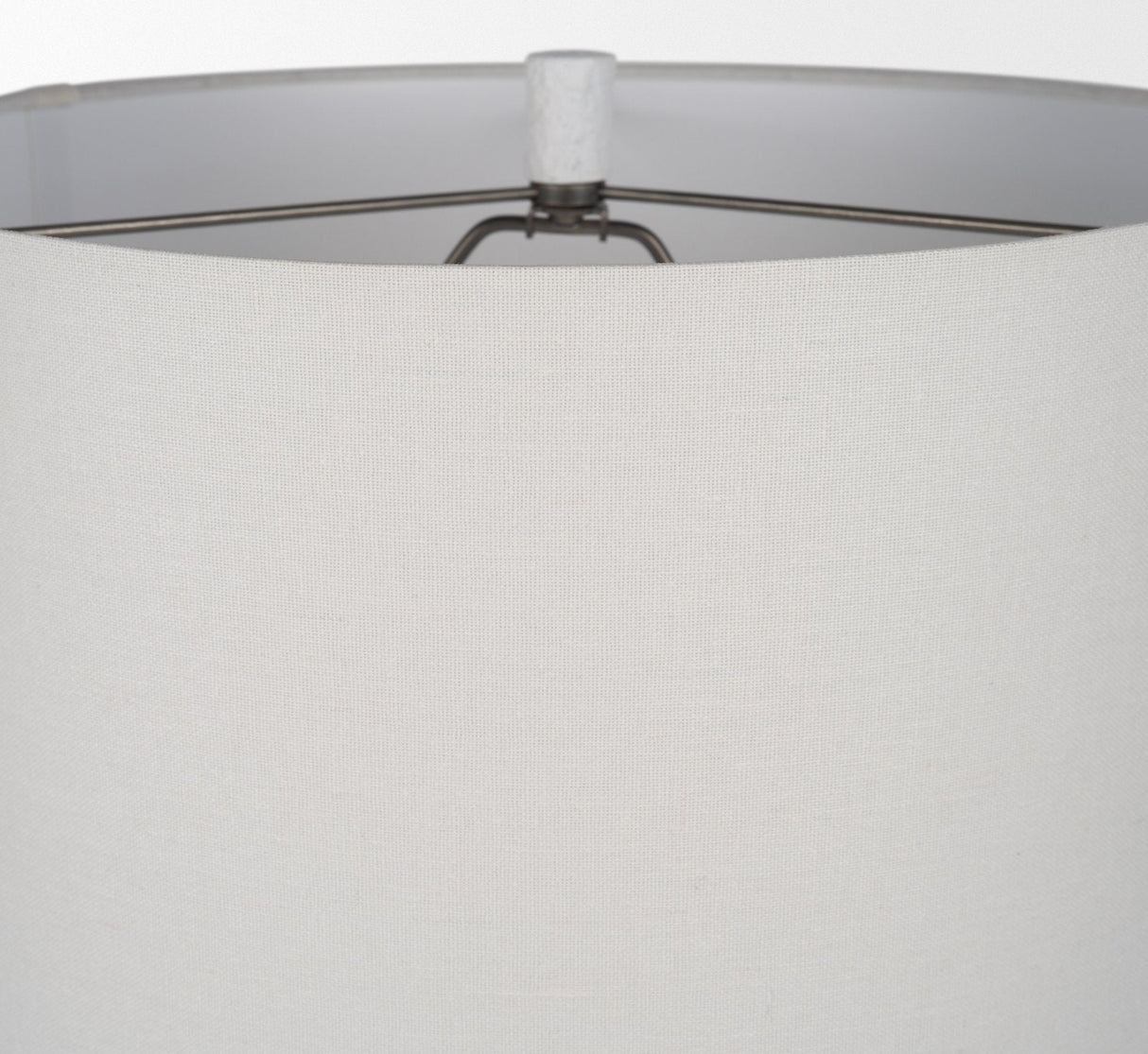 Everly 15.0L x 15.0W x 27.5H White Cement W/Beige Shade Table Lamp by Mercana at Eve Furniture