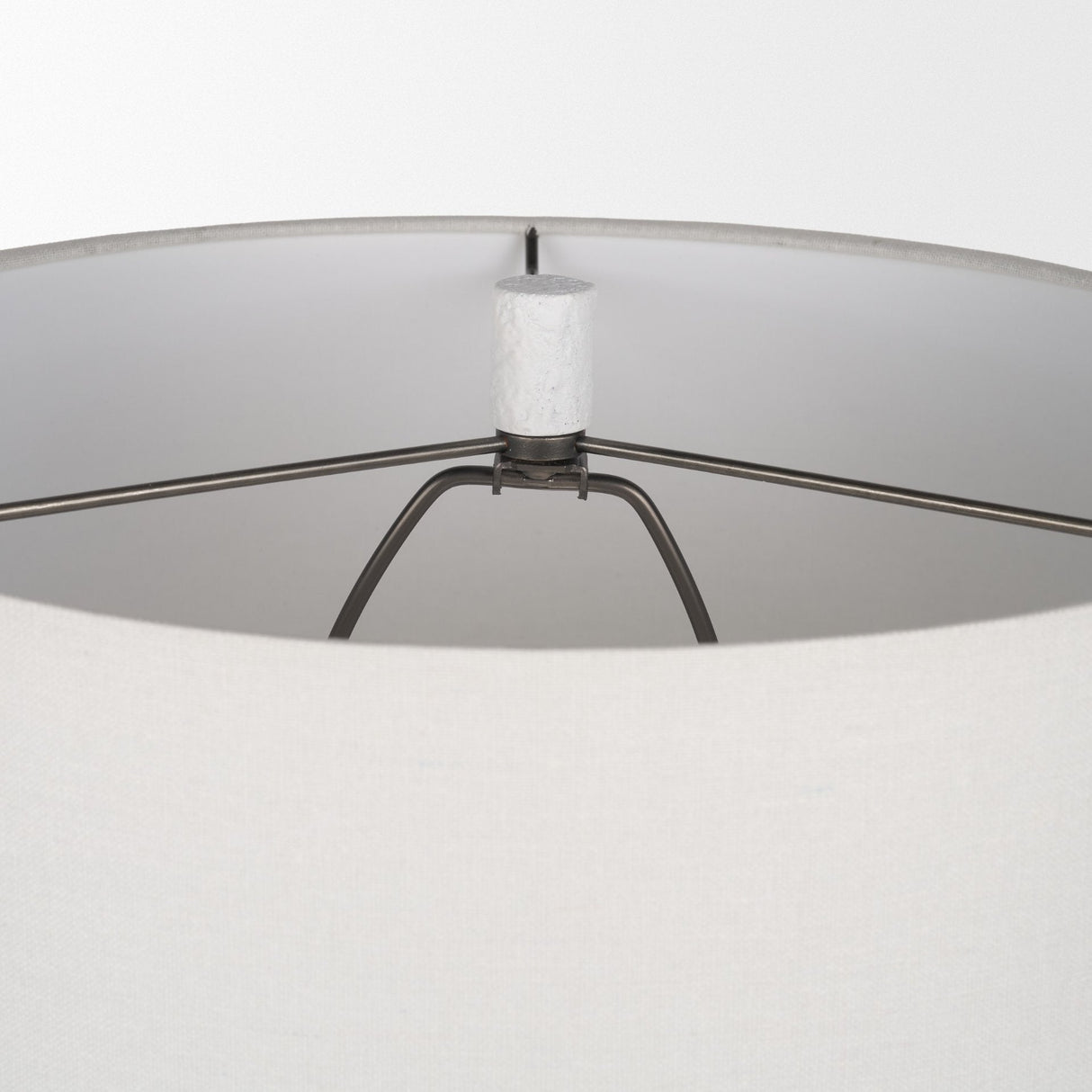 Everly White Cement W/Beige Shade Table Lamp by Mercana at Eve Furniture