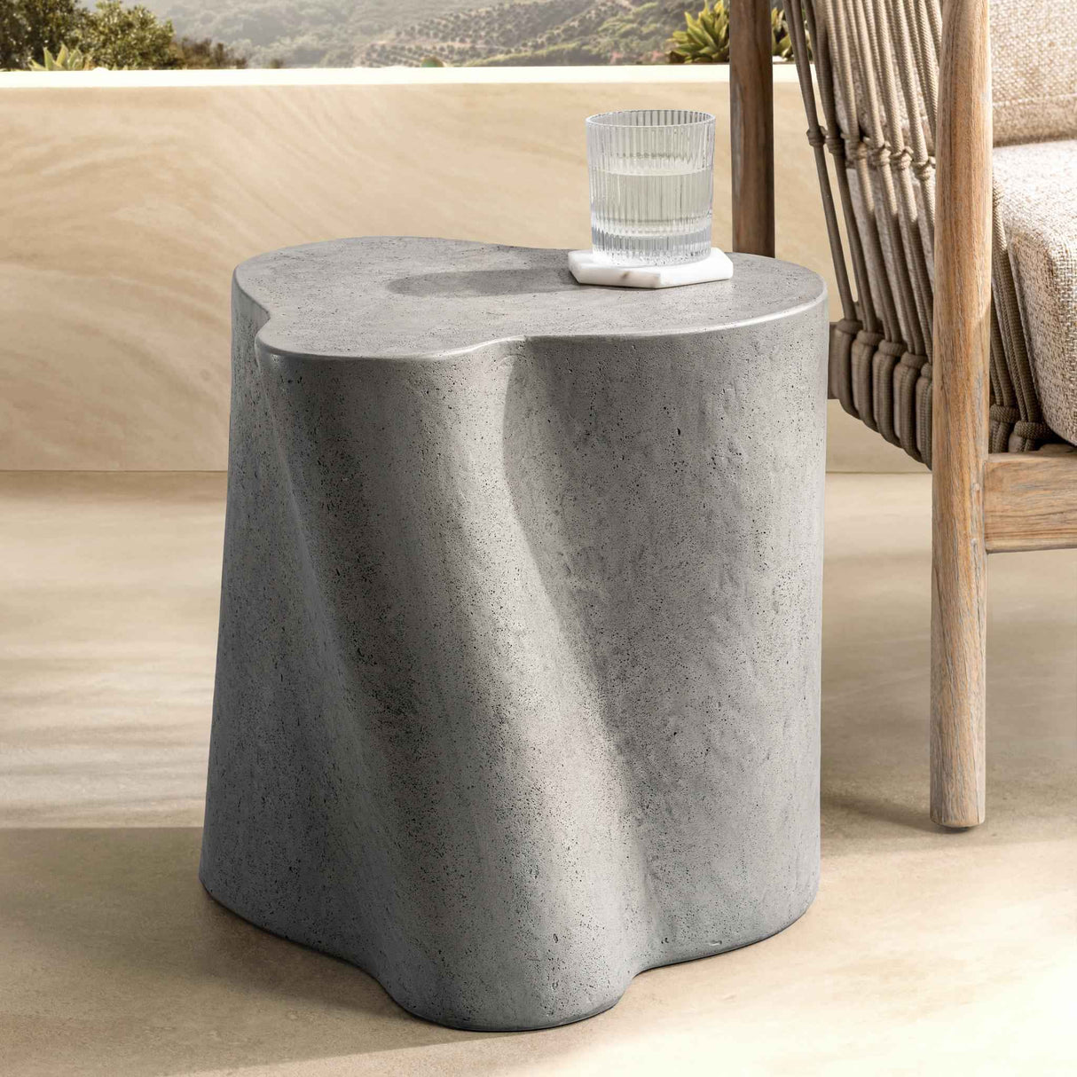 Everson Athena Gray Outdoor Accent Table by Classic Home at Eve Furniture