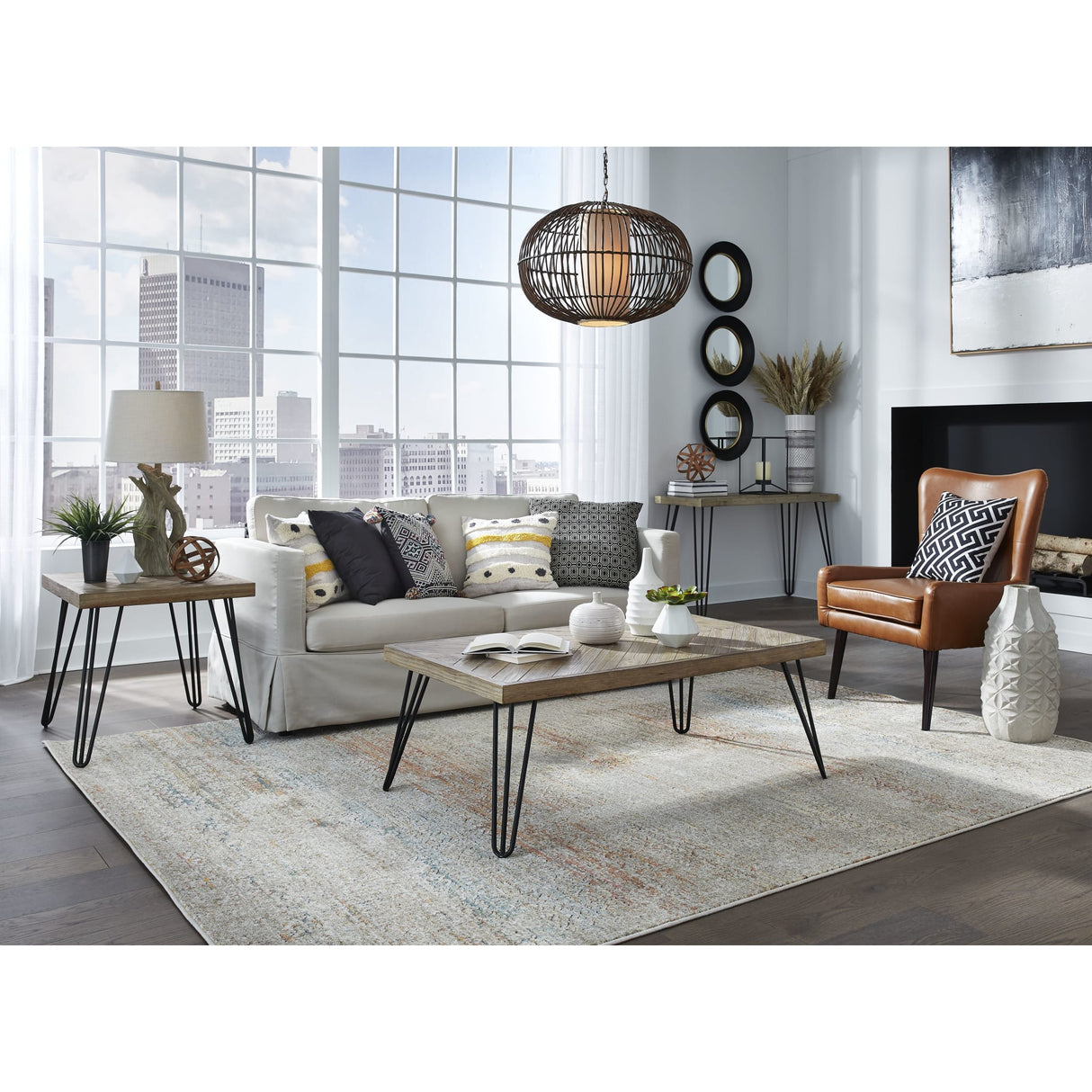 Everson Solid Fir Console Table in Sand Dollar by Modus Furniture at Eve Furniture