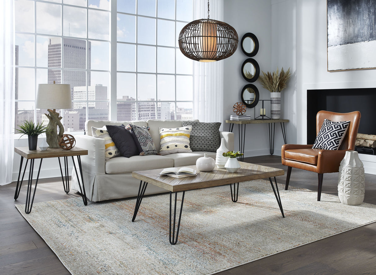 Everson Solid Fir Console Table in Sand Dollar by Modus Furniture at Eve Furniture