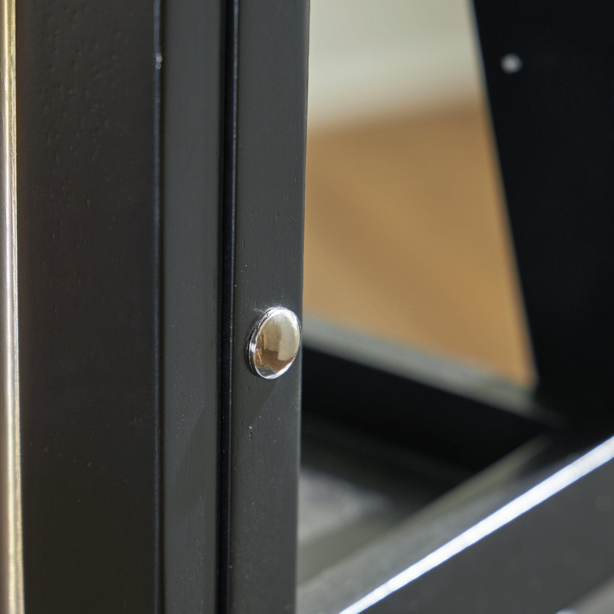 Evesen Black Floor Standing Mirror/Storage by Ashley at Eve Furniture