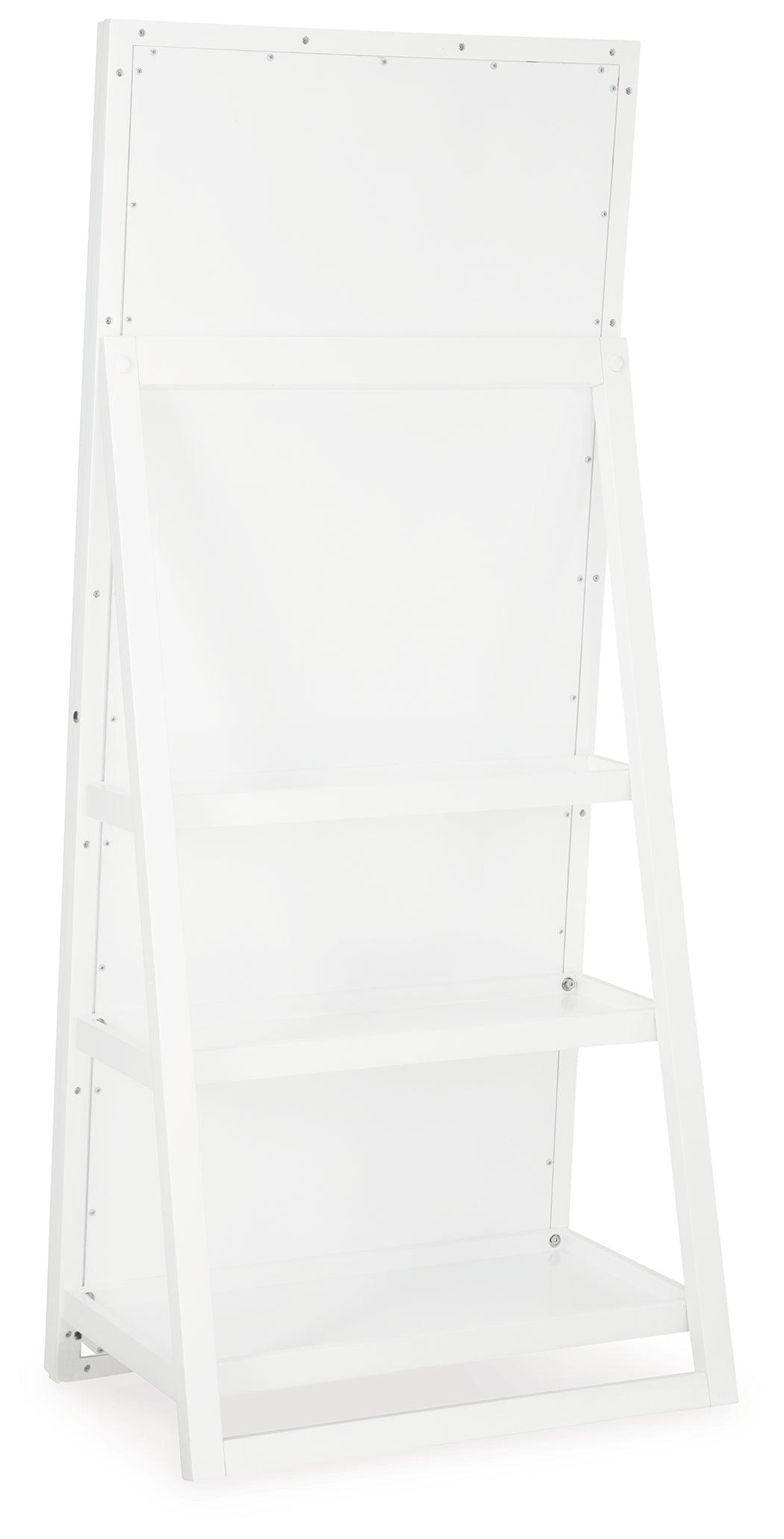 Evesen White Floor Standing Mirror/Storage by Ashley at Eve Furniture