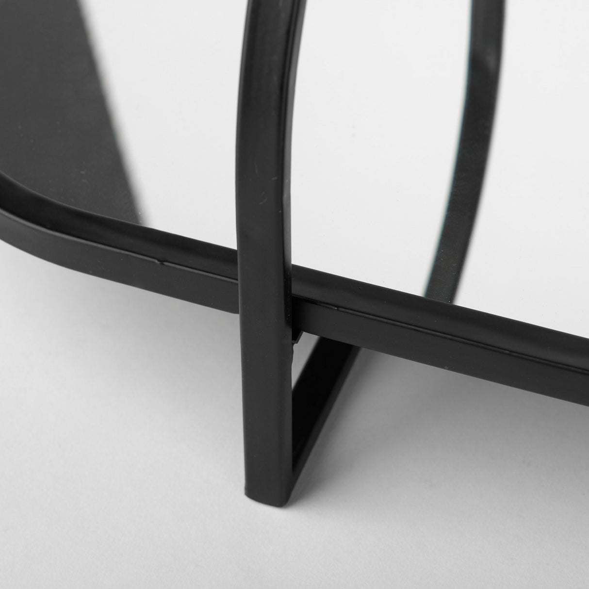 Evianna Mirrored W/Black Metal Frame Tray by Mercana at Eve Furniture