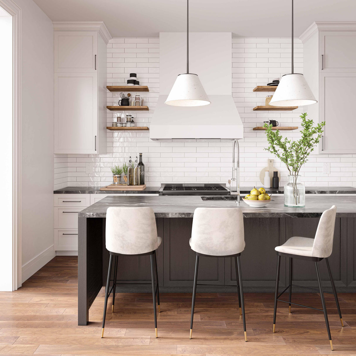 Evora Velvet Counter Stool - Set of 2 by TOV Furniture at Eve Furniture