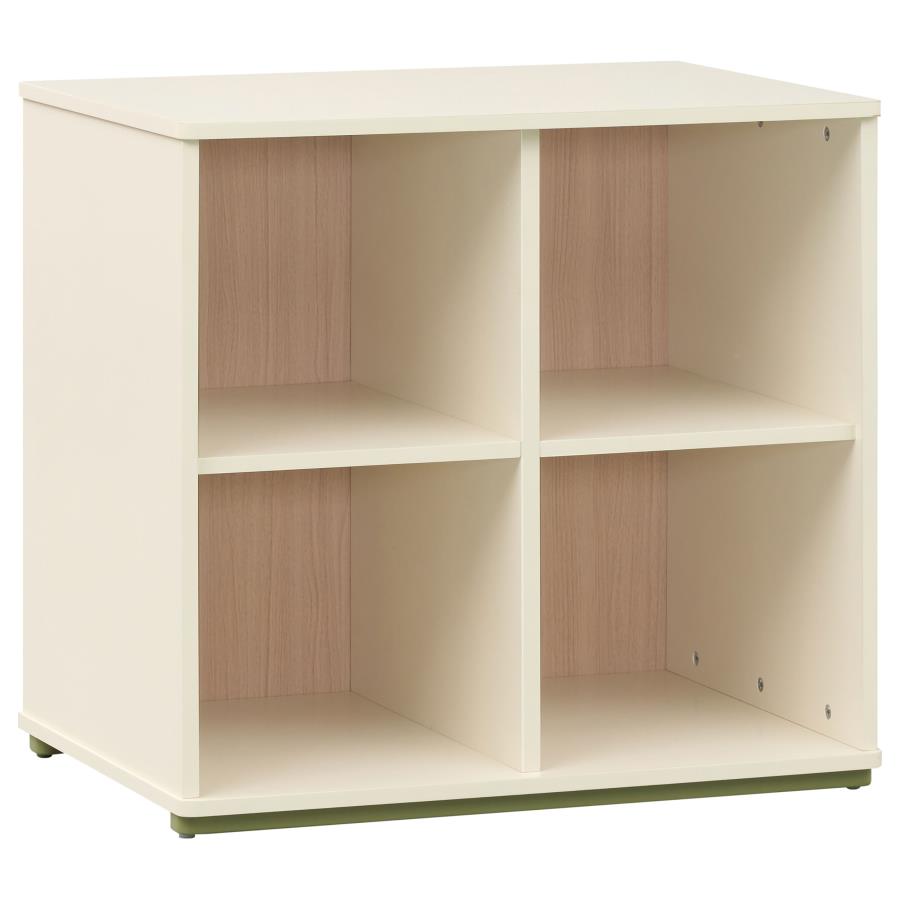Evren Natural/White 4-cubby Horizontal Bookcase by Coaster at Eve Furniture