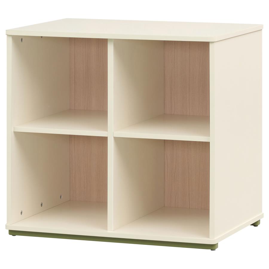 Evren Natural/White 4-cubby Horizontal Bookcase by Coaster at Eve Furniture