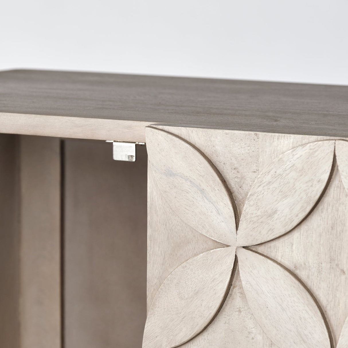 Excelsior II Light Brown Wood Gold Iron Base Storage Cabinet by Mercana at Eve Furniture