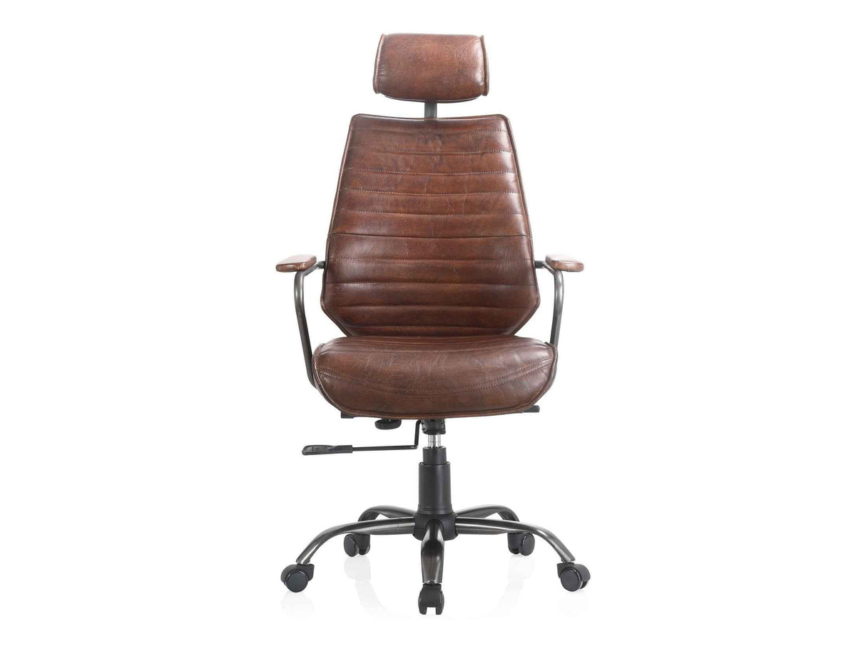 Executive Dark Brown Leather Office Chair
