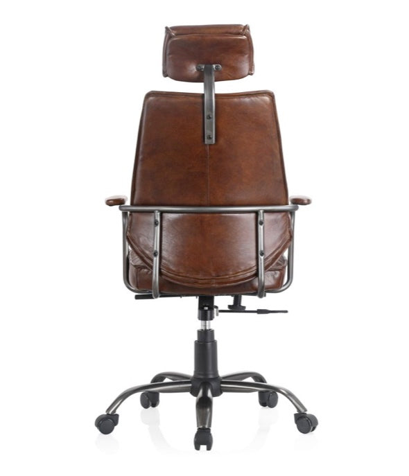 Executive Office Chair Dark Brown Leather by Moe's Home at Eve Furniture