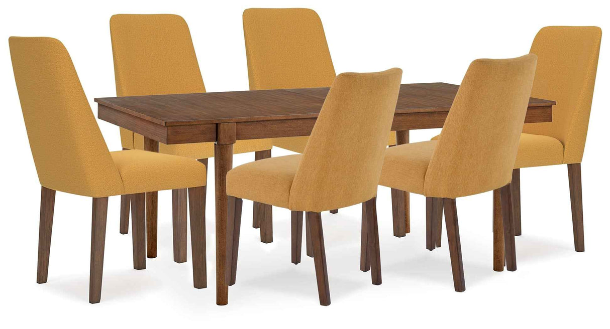 Extension Mustard & Brown Expandable Dining Room Set by Ashley at Eve Furniture