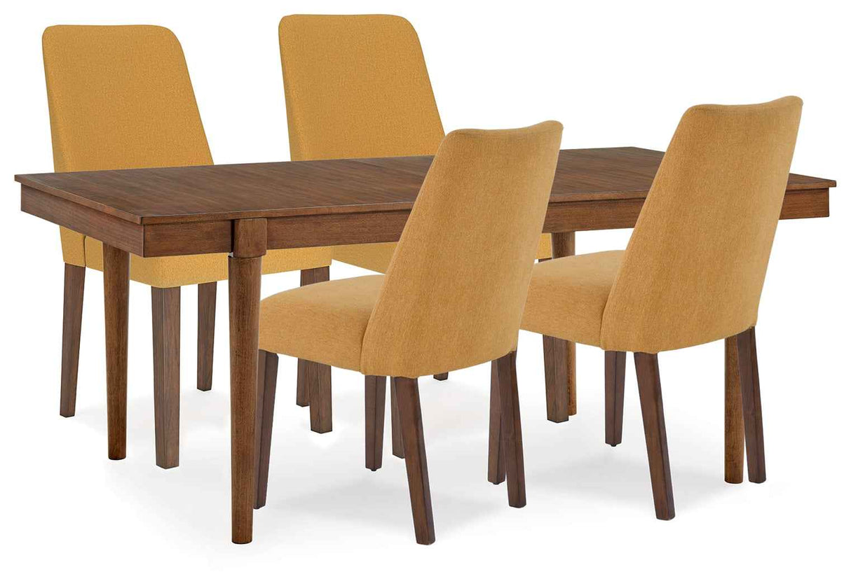 Extension Mustard & Brown Expandable Dining Room Set by Ashley at Eve Furniture