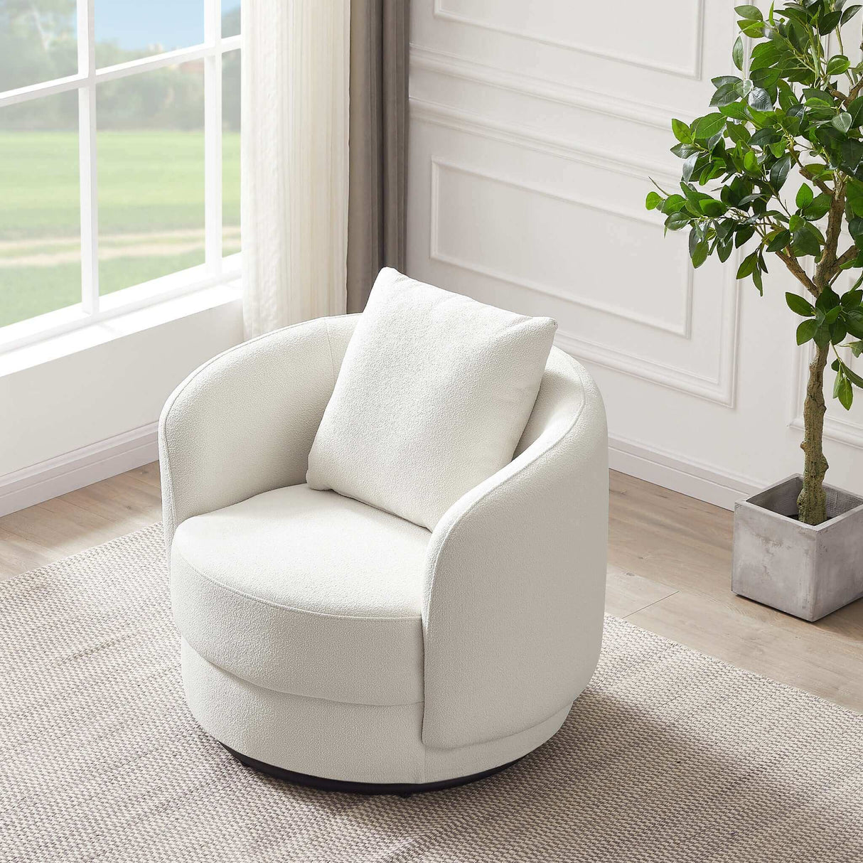 Dylan Beige Boucle Lounge Chair by Ashcroft Imports at Eve Furniture