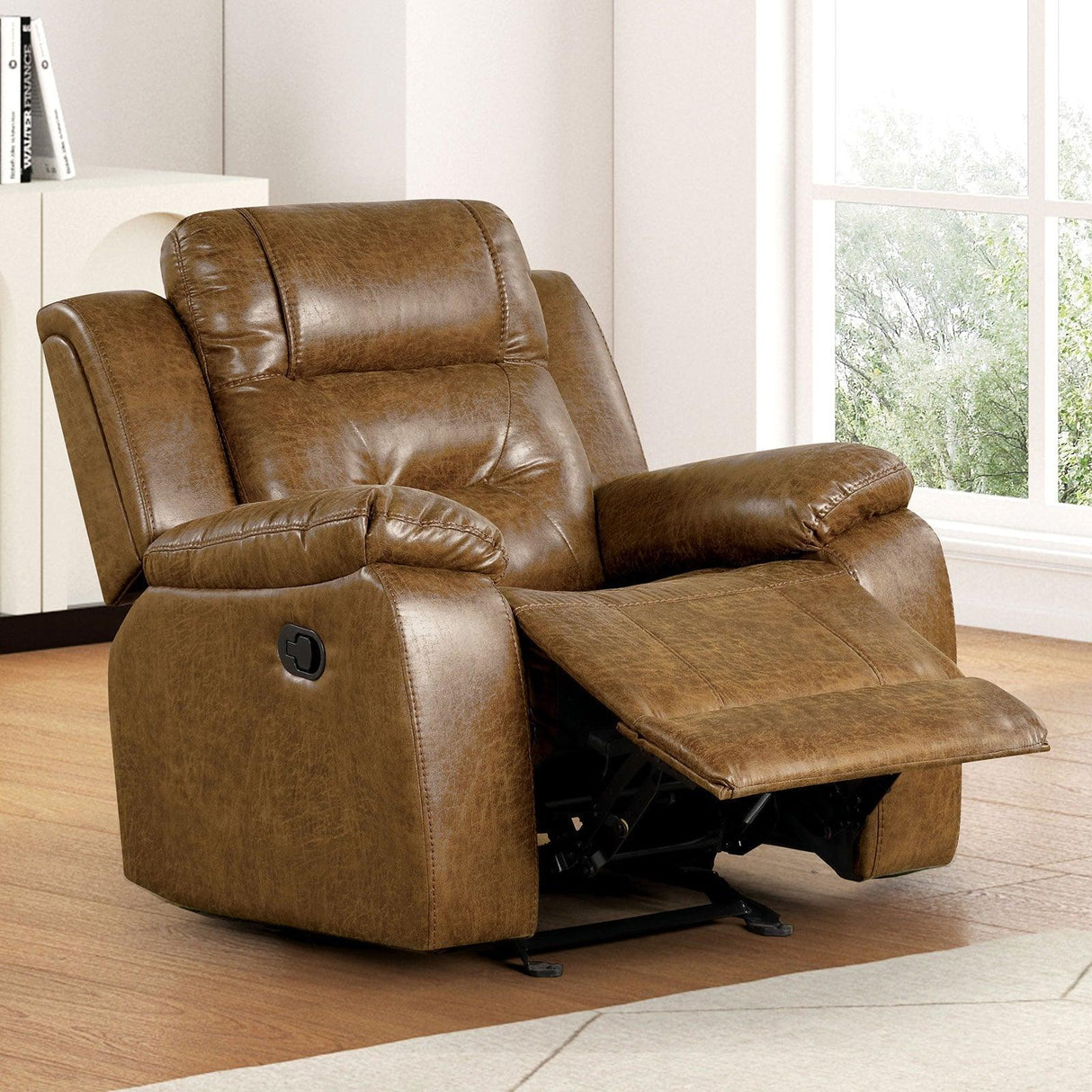 Ezekius Brown Manual Recliner by Furniture of America at Eve Furniture