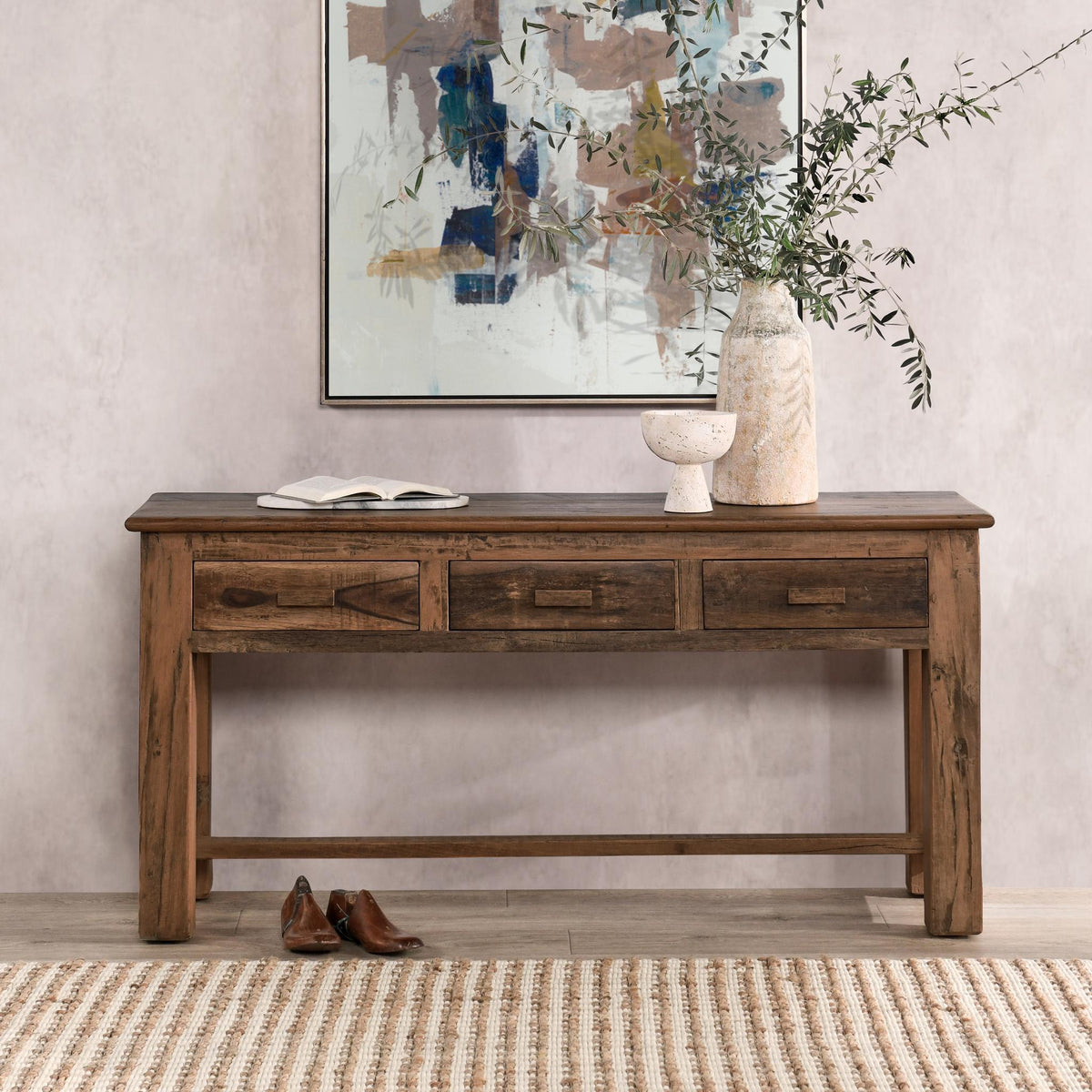 Ezra 3 Drawer Console Table by Classic Home at Eve Furniture