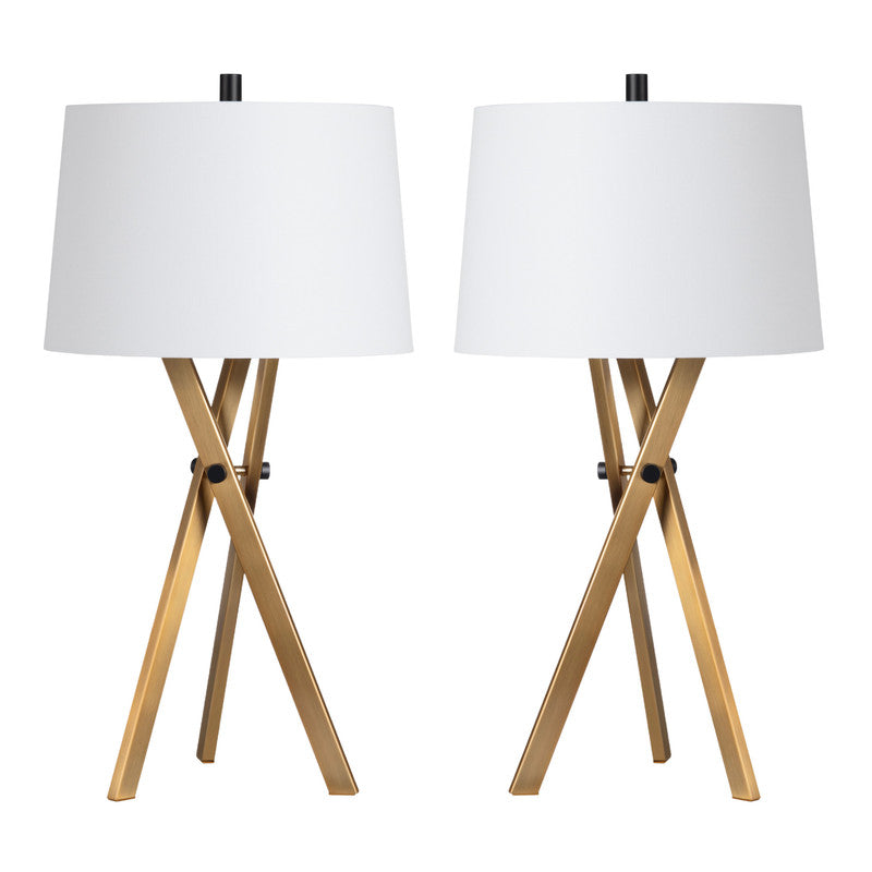 Ezra Brass Table Lamp (Set of 2) by Crestview at Eve Furniture