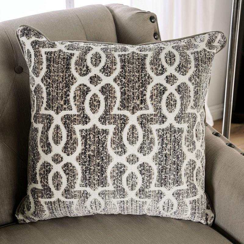 Ezrin Light Brown Stationary Sofa & Loveseat by Furniture of America at Eve Furniture