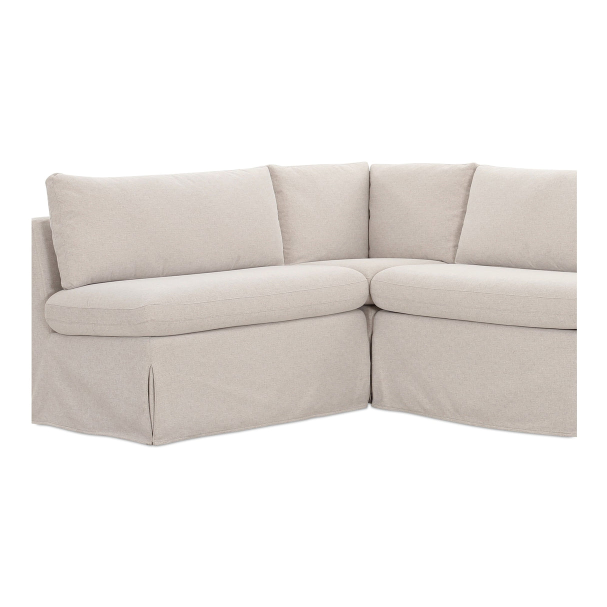 Fable Beige L Shape Slipcover 125.5" Dining Banquette by MOES at Eve Furniture