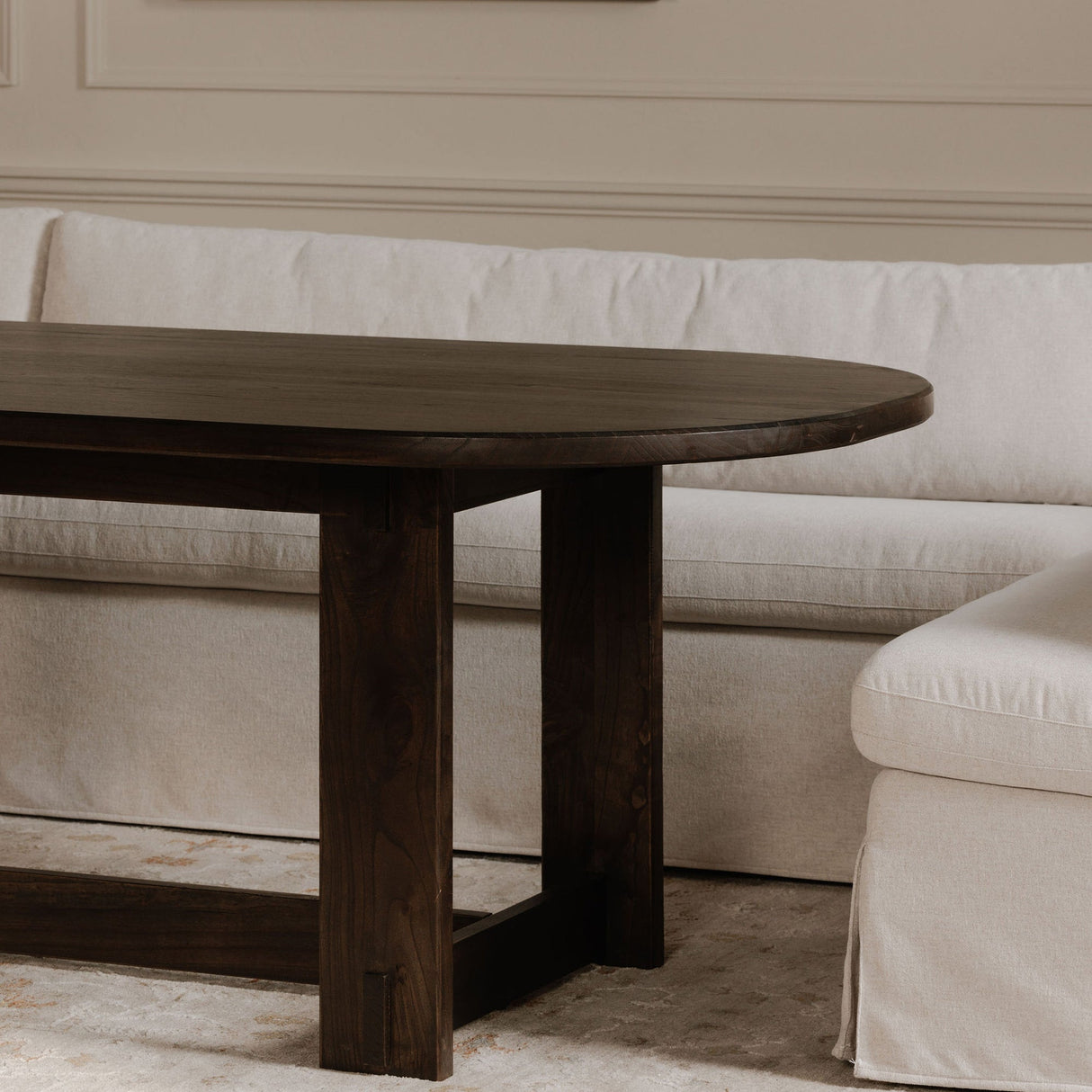 Fable Beige Slipcover Dining Bench by MOES at Eve Furniture