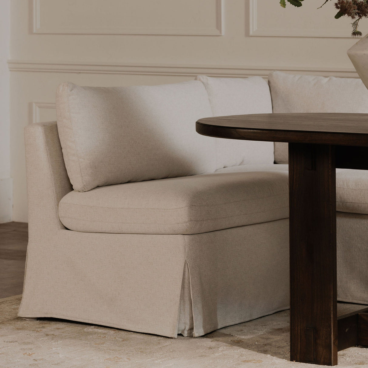 Fable Beige Slipcover Dining Chair and Half by MOES at Eve Furniture