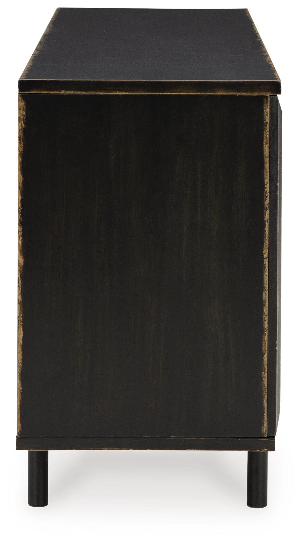 Fair Ridge Distressed Black Accent Cabinet by Ashley at Eve Furniture
