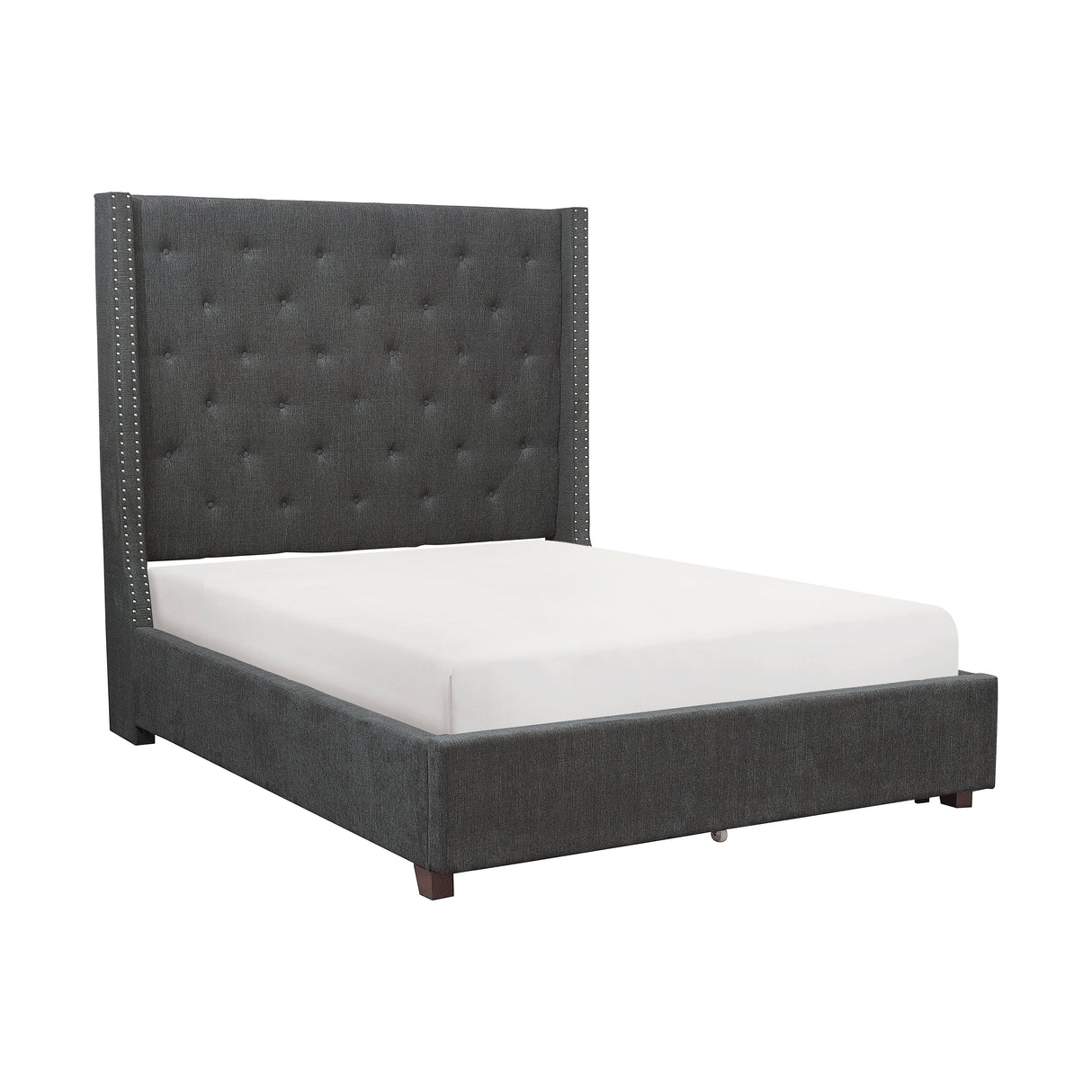 Fairborn Gray California King Upholstered Platform Bed by Homelegance at Eve Furniture