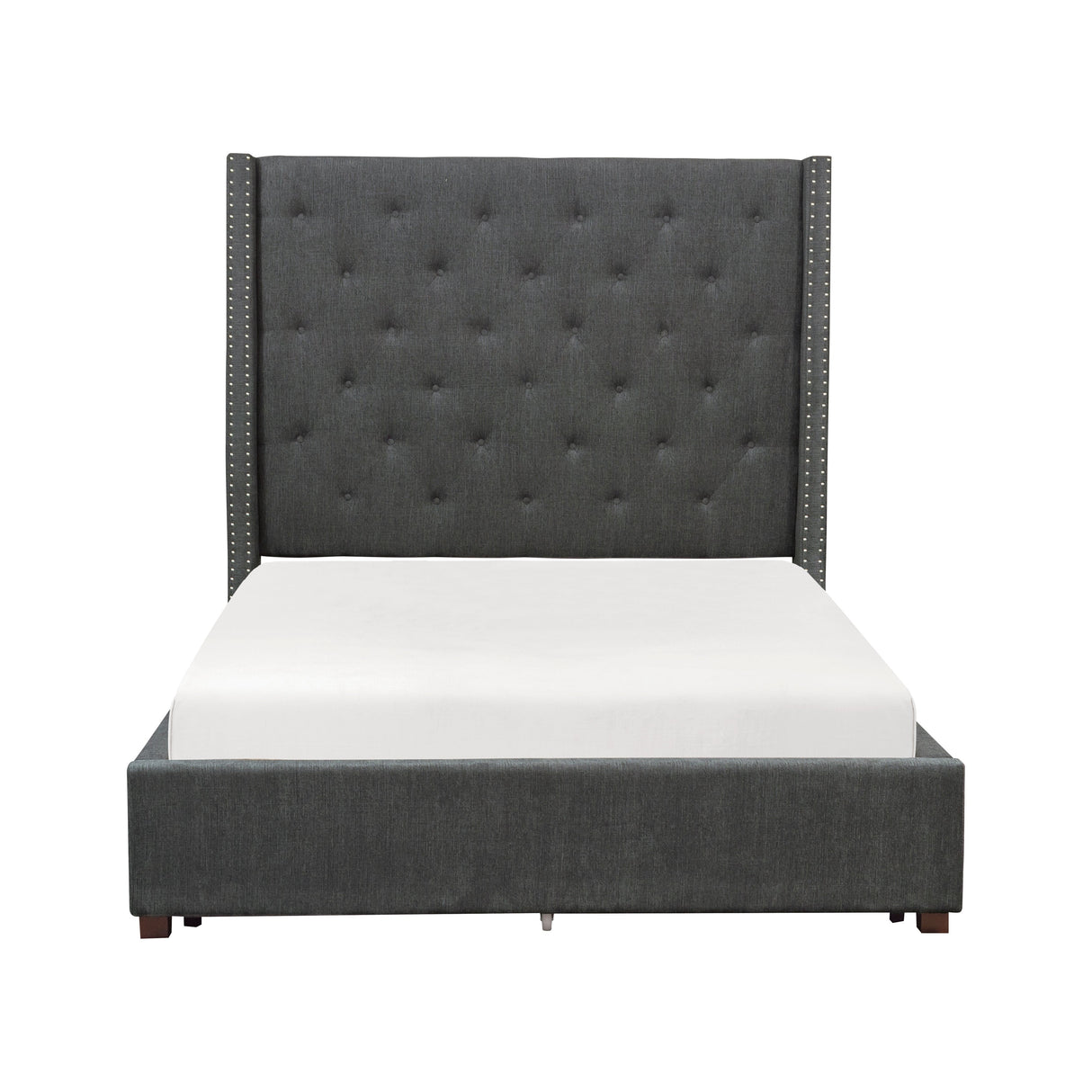 Fairborn Gray California King Upholstered Storage Platform Bed by Homelegance at Eve Furniture