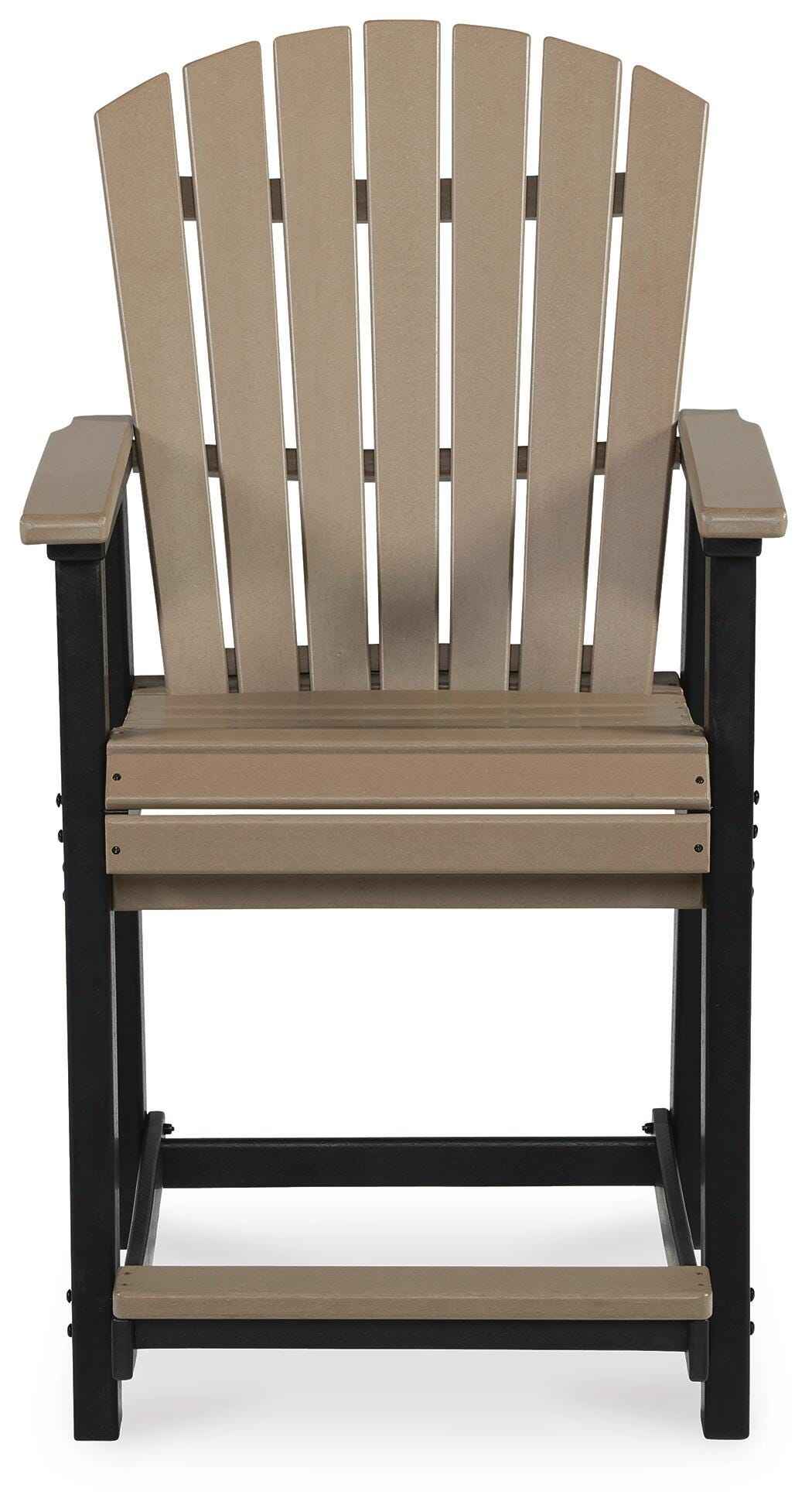 Fairen Trail Black/Driftwood Outdoor Counter Height Barstool by Ashley at Eve Furniture