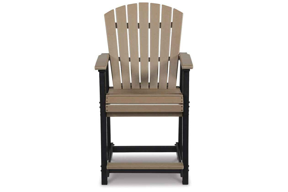 Fairen Trail Black/Driftwood Outdoor Counter Height Barstool by Ashley at Eve Furniture