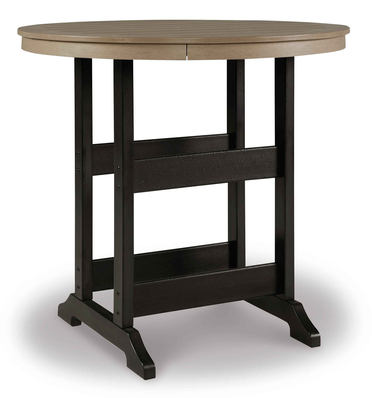 Fairen Trail Black/Driftwood Outdoor Counter Height Dining Table with 2 Barstools by Ashley at Eve Furniture