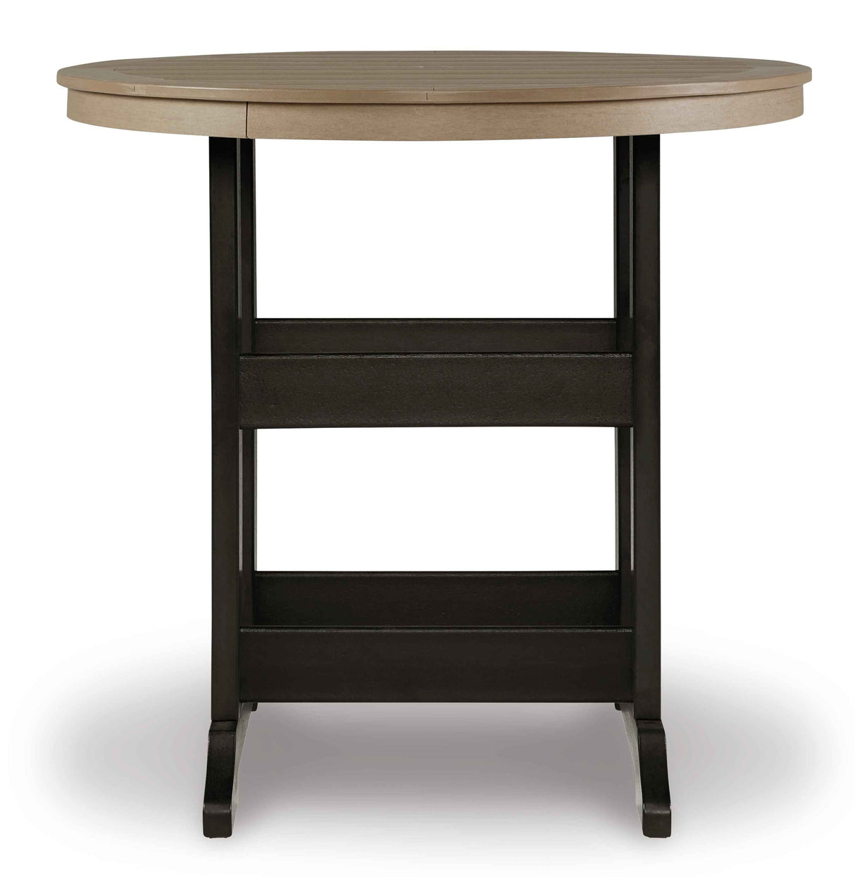 Fairen Trail Black/Driftwood Outdoor Counter Height Dining Table with 2 Barstools by Ashley at Eve Furniture