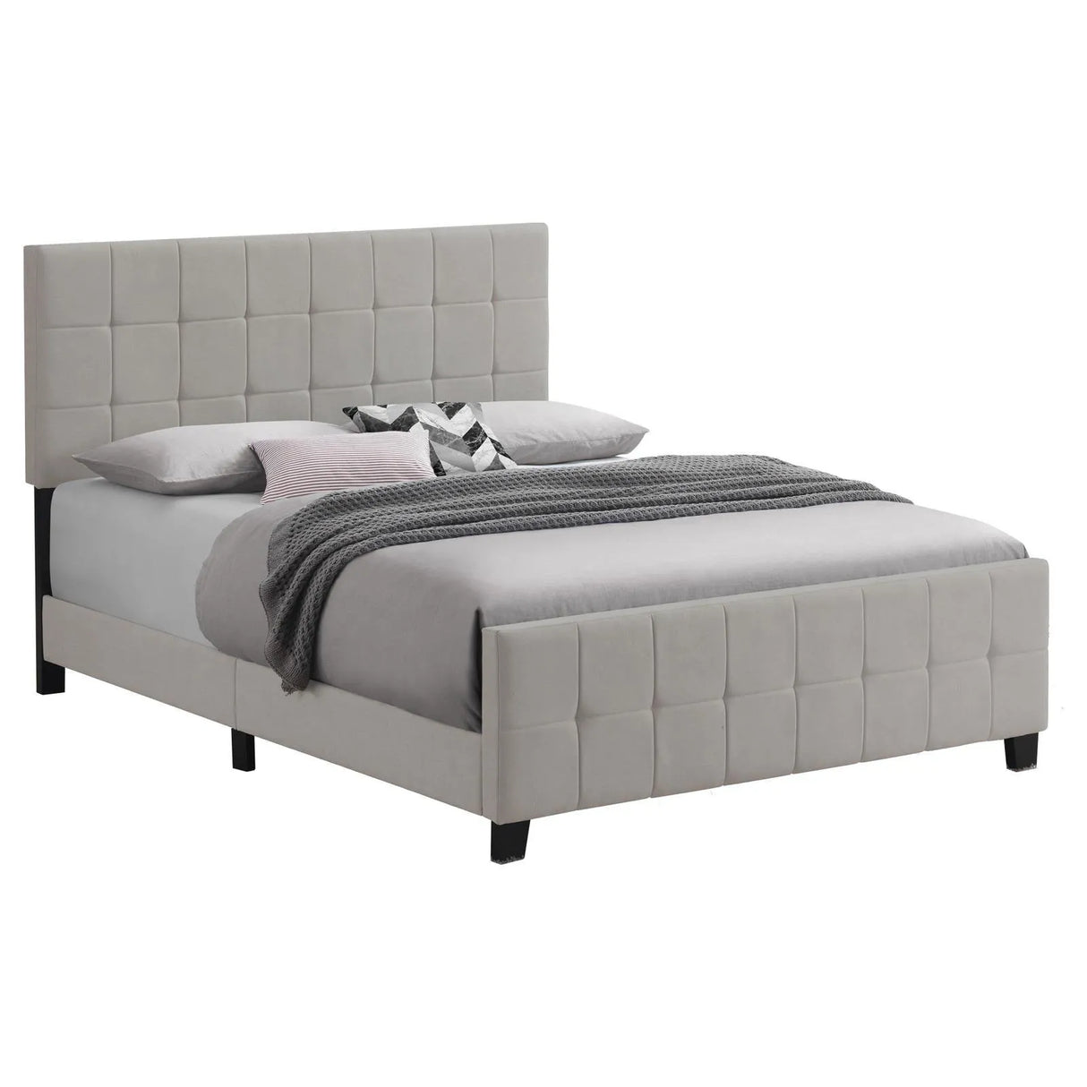 Fairfield Beige Upholstered Eastern King Panel Bed by Coaster at Eve Furniture