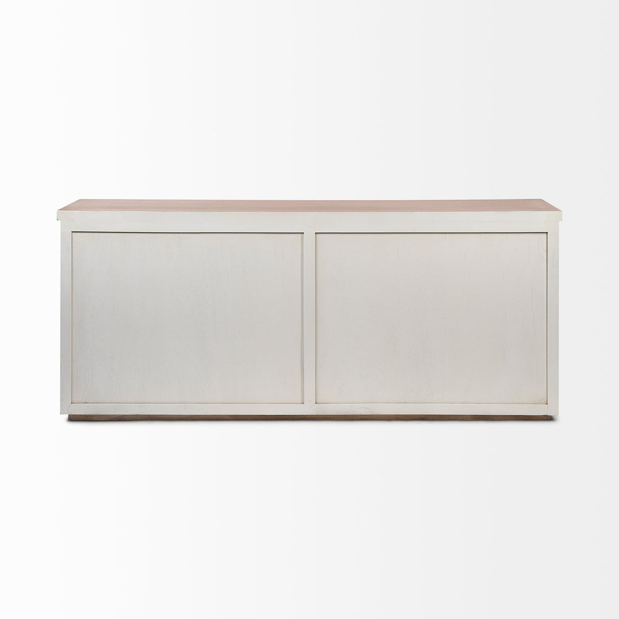 Fairview III Solid Wood Brown Top & White Frame 4 Cabinet Door Sideboard by Mercana at Eve Furniture