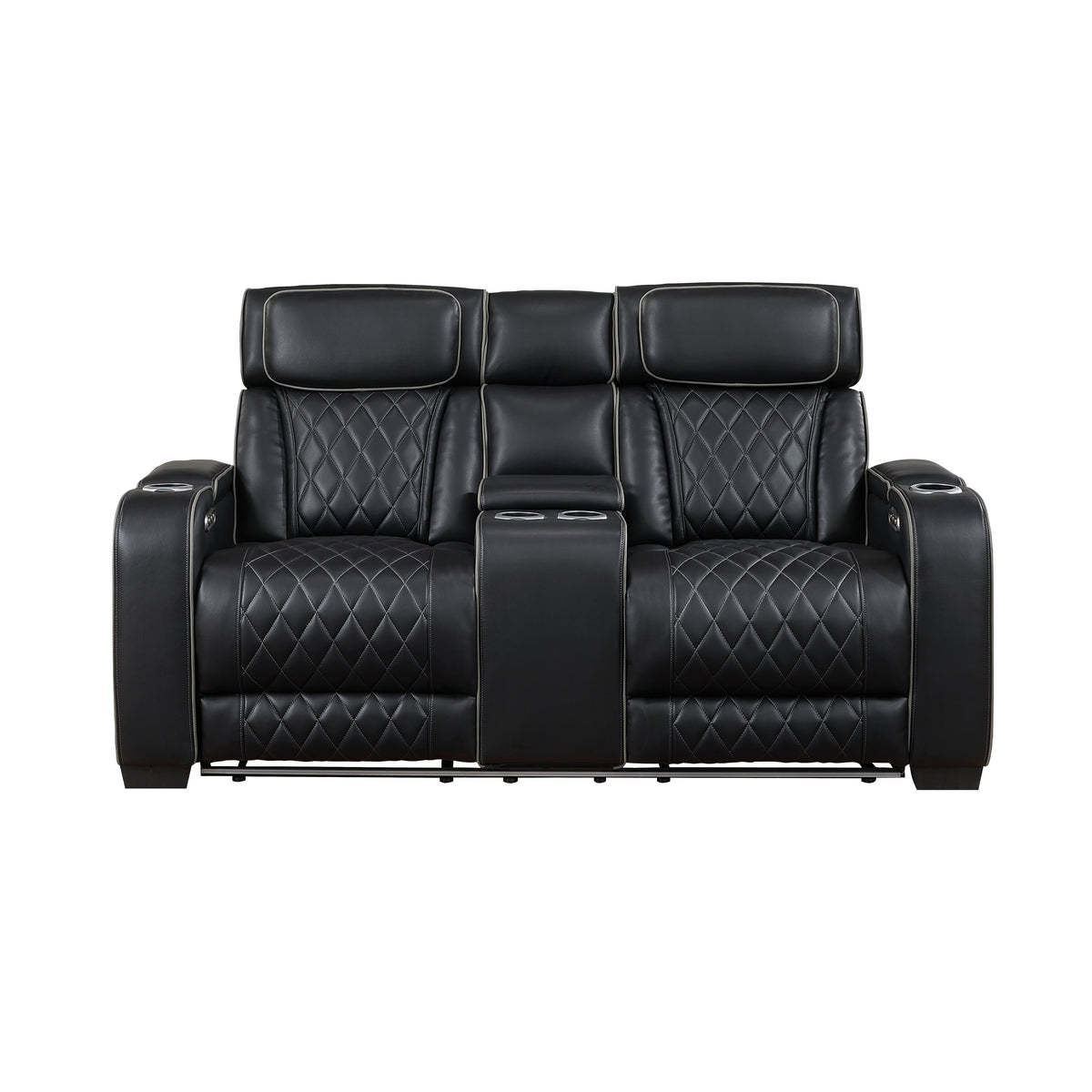 Fairway Black 2-Piece Power Double Reclining Set by Homelegance at Eve Furniture