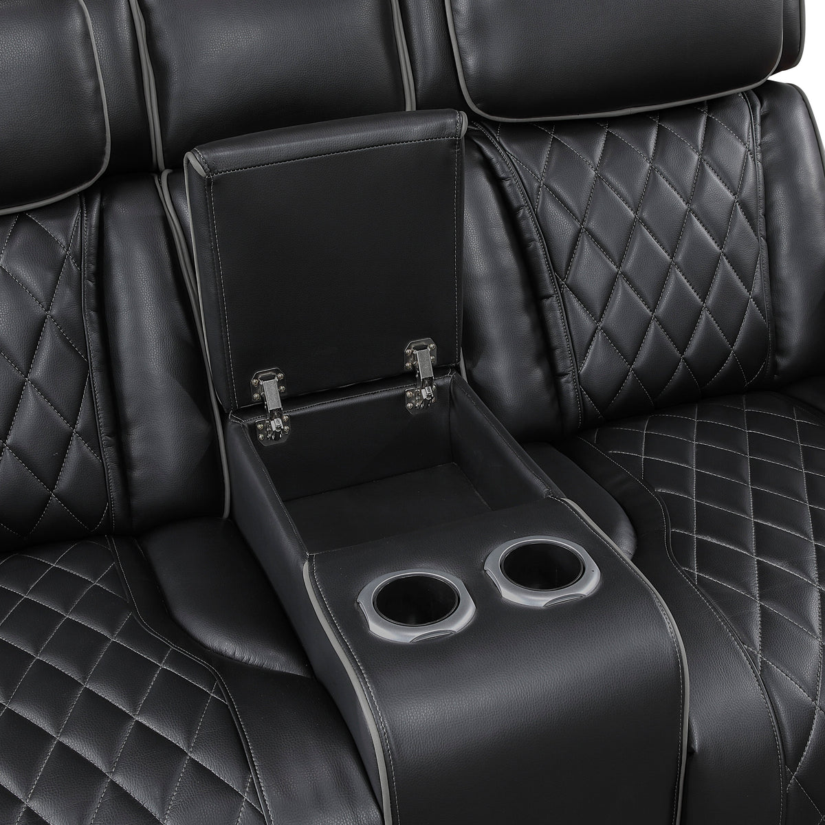 Fairway Black 2-Piece Power Double Reclining Set by Homelegance at Eve Furniture