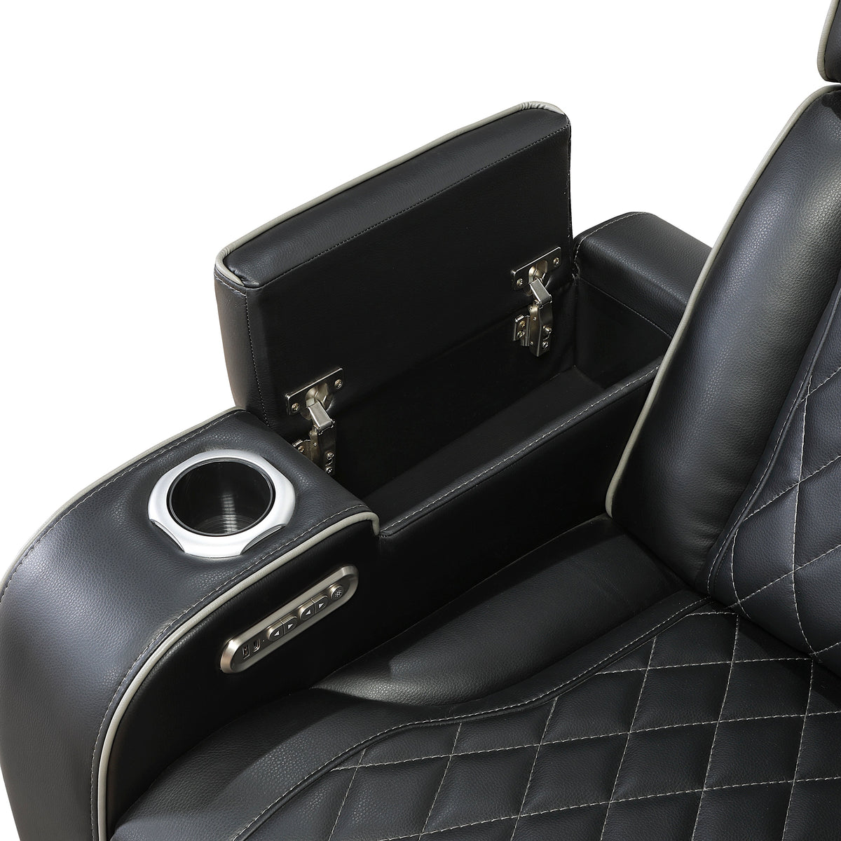 Fairway Black 2-Piece Power Double Reclining Set by Homelegance at Eve Furniture