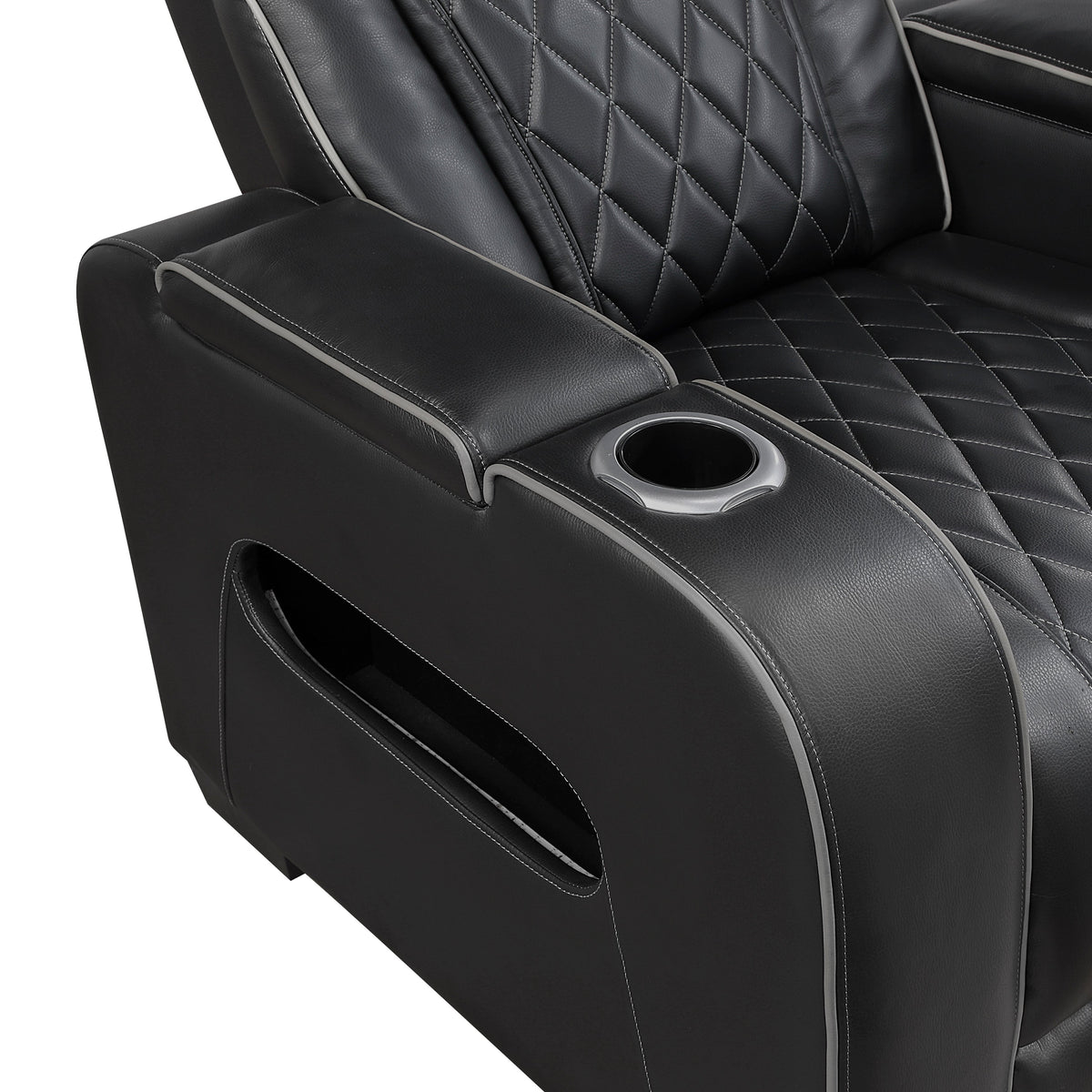 Fairway Black 2-Piece Power Double Reclining Set by Homelegance at Eve Furniture