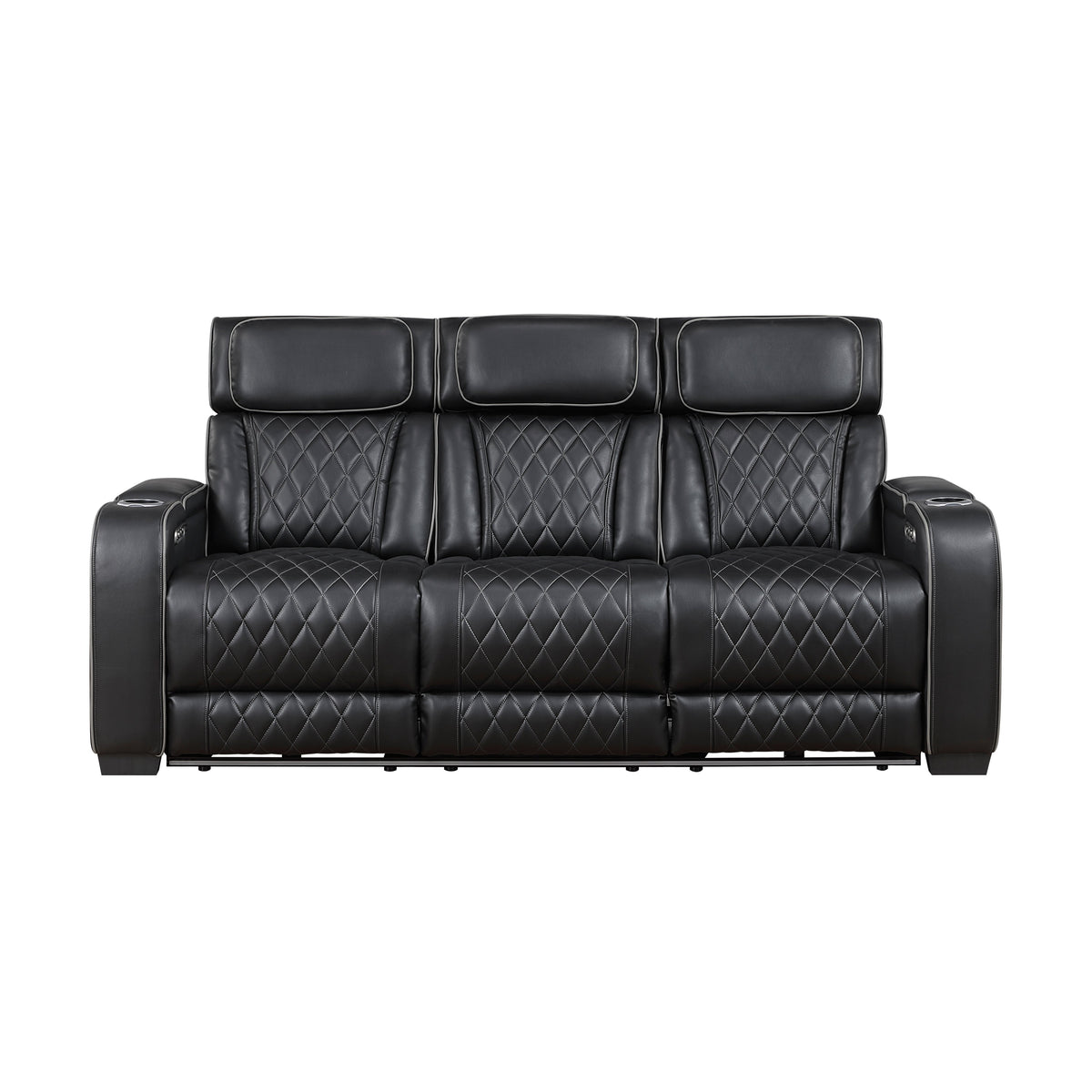 Fairway Black 2-Piece Power Double Reclining Set by Homelegance at Eve Furniture