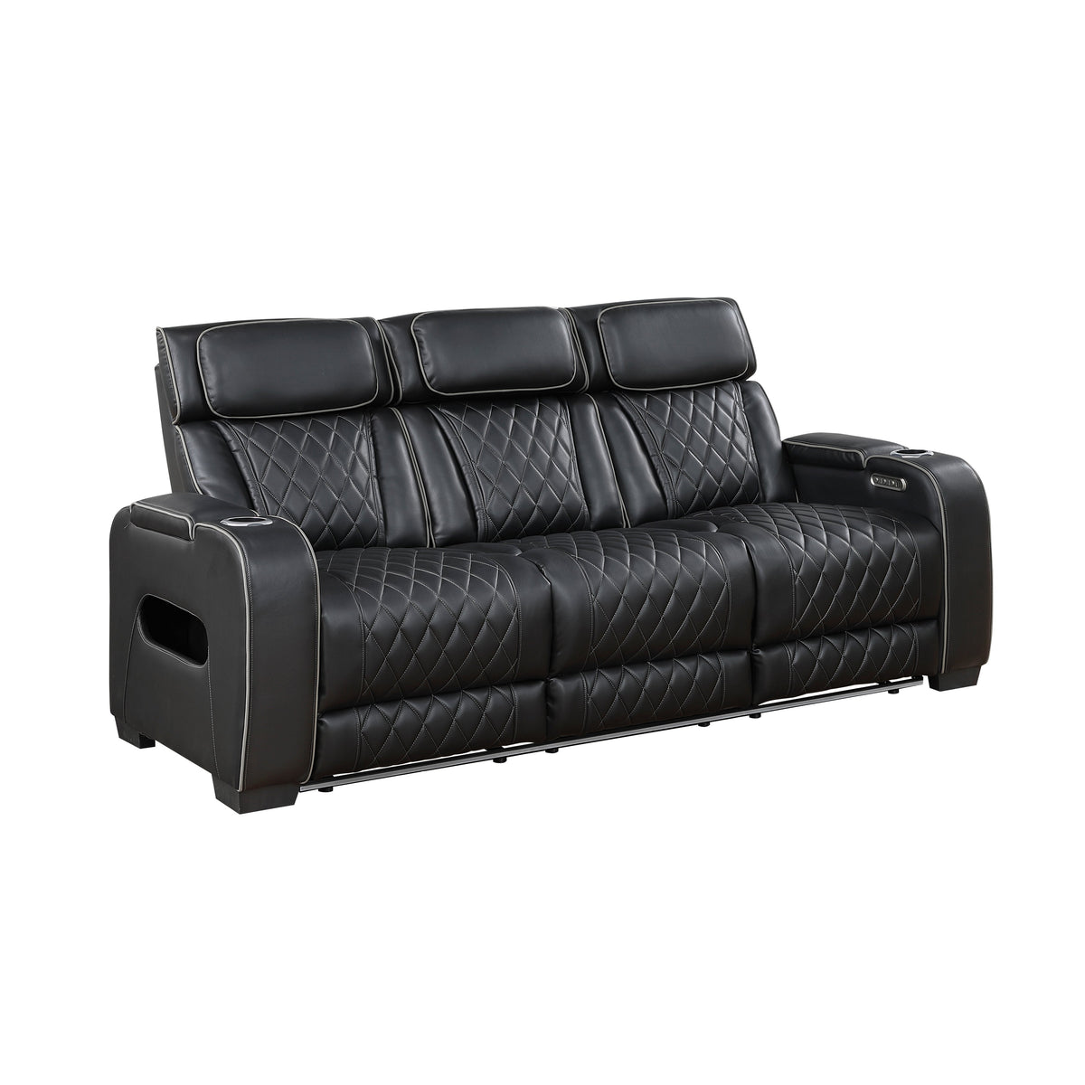 Fairway Black 2-Piece Power Double Reclining Set by Homelegance at Eve Furniture