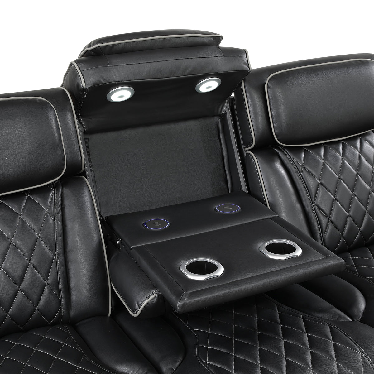 Fairway Black 2-Piece Power Double Reclining Set by Homelegance at Eve Furniture