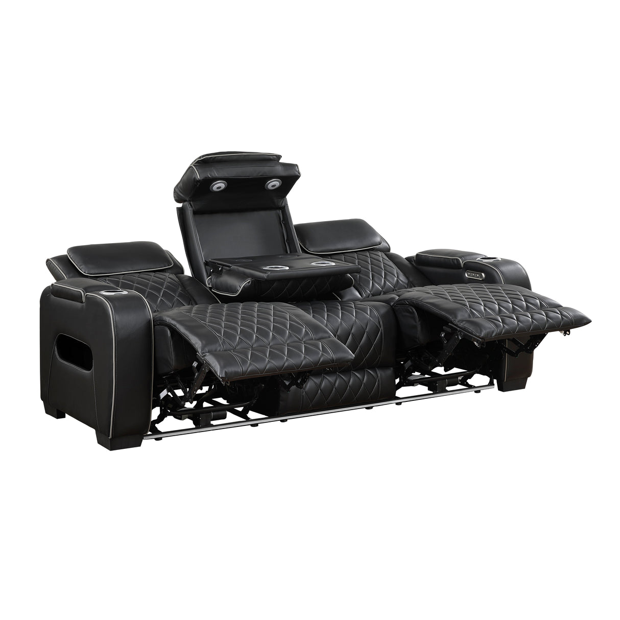 Fairway Black Power Double Reclining Sofa by Homelegance at Eve Furniture