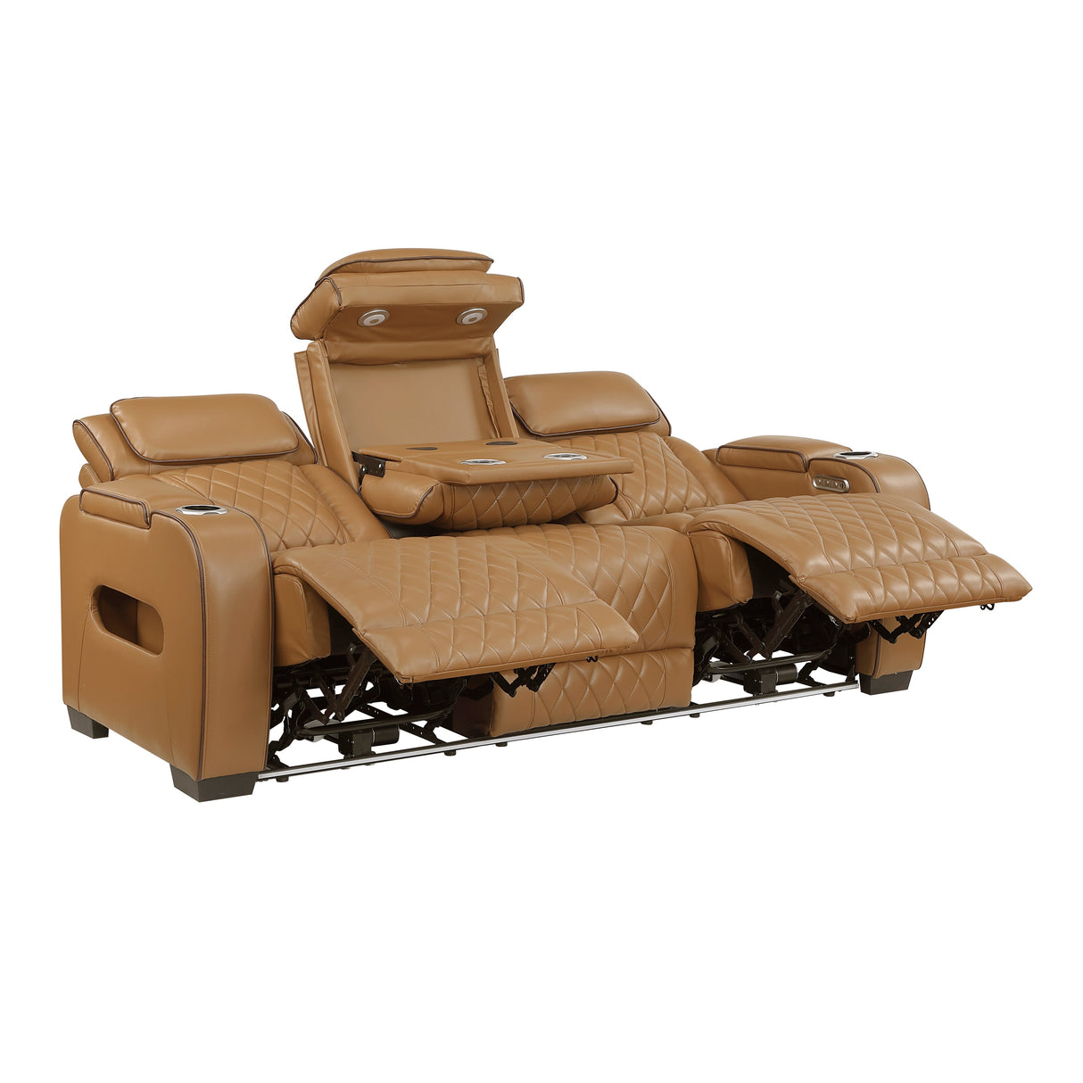 Fairway Brown Power Double Reclining Sofa by Homelegance at Eve Furniture