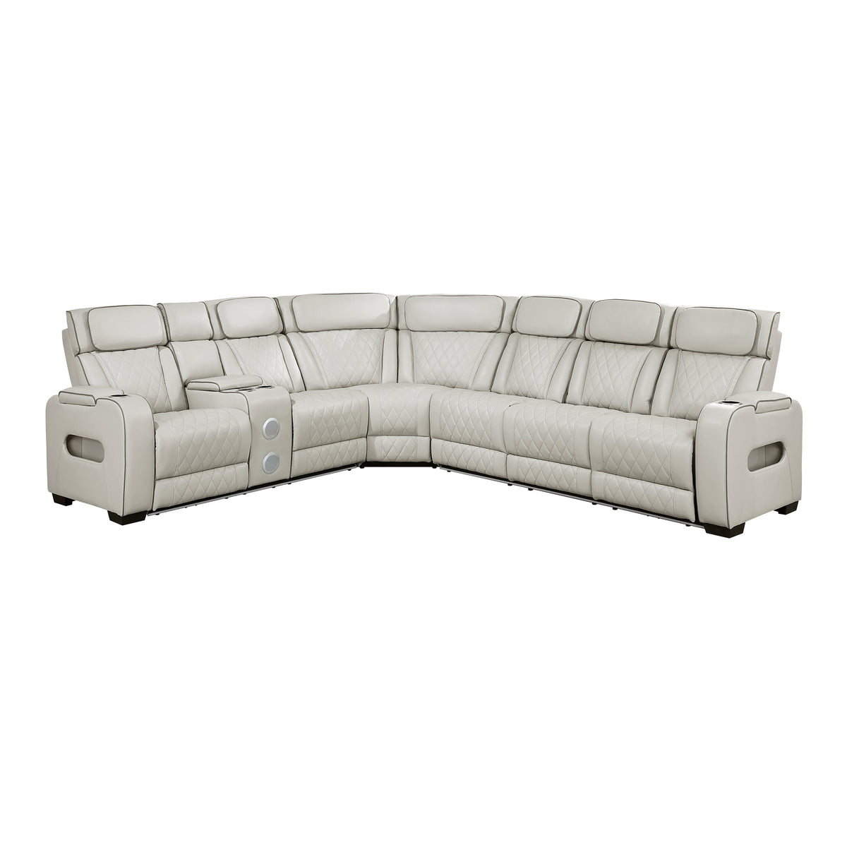Fairway Taupe 3-Piece Power Reclining Sectional with Left-Side Console by Homelegance at Eve Furniture
