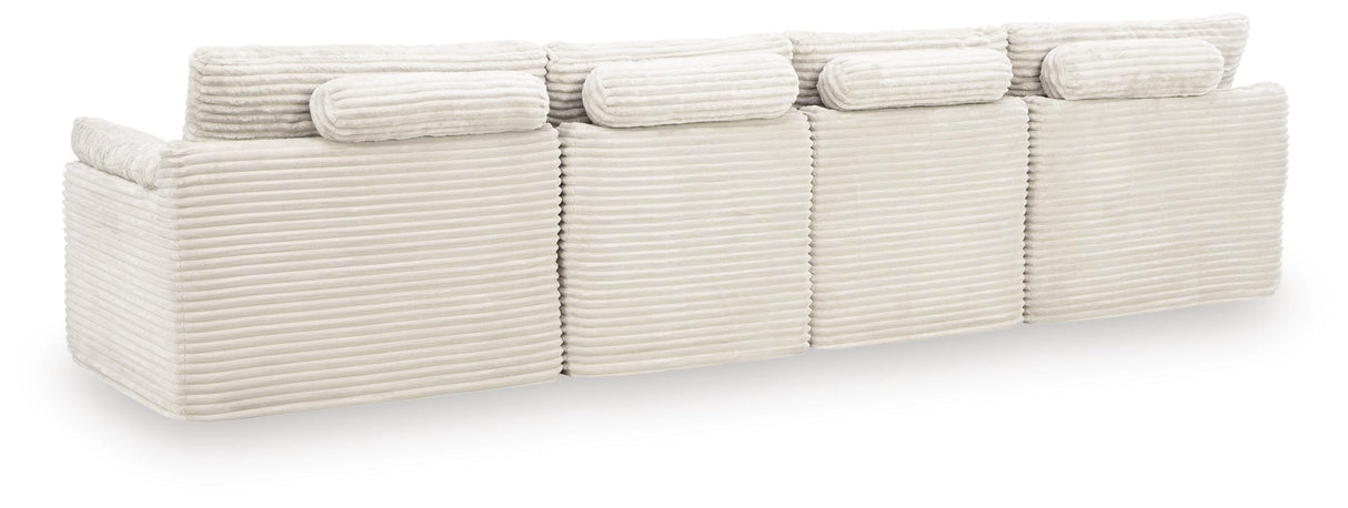 Fannin Ivory 4-Piece Sectional with Ottoman